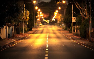 Tranquil Night Street Residential Scene