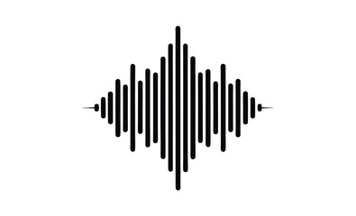 Sound wave silhouette vector with sharp peaks