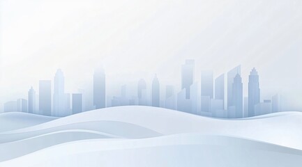 Fototapeta premium Abstract model of a white commercial city, featuring minimalistic design elements and an open background. The image emphasizes the clean, modern aesthetic of urban architecture, with a focus on the si