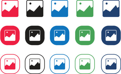 Colorful Photo Icon Set for Web and Mobile Apps
