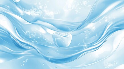 Teeth submerged in blue water, symbolizing dental care, hygiene, and protection. The image conveys the importance of maintaining clean teeth and promoting oral health, emphasizing love and care for de