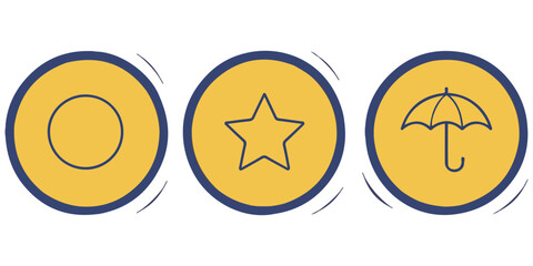 Dalgona Sweets with Shapes Vector Design