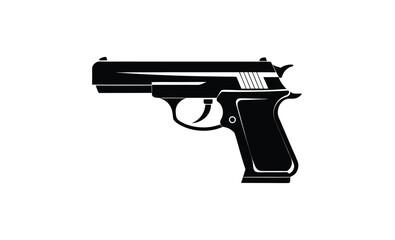 Pistol silhouette vector of modern handgun