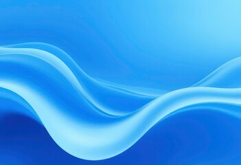 Obraz premium Abstract flowing blue waves, soft gradient background, calming design, swirl, cyan
