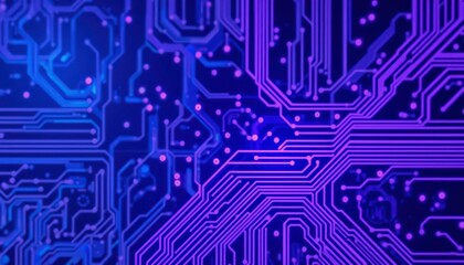 Abstract blue purple circuit board technology background, high-tech, electric