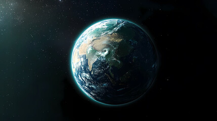 Fototapeta premium Satellite Image of Earth with Lights