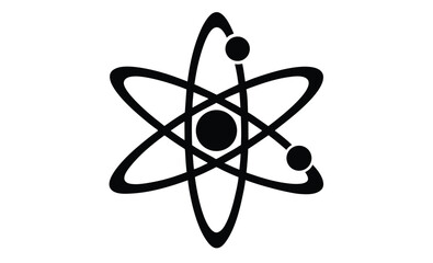 Atomic symbol vector with orbiting electrons