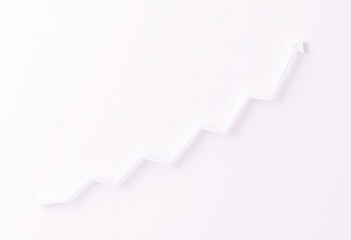 Clean background, single upward trending line graph showing market growth, upward, concept