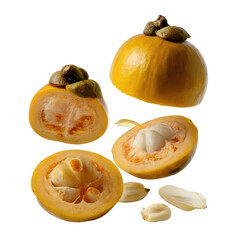 Sliced Garcinia Cambogia on transparent background
