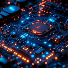 Obraz premium Ultra-Fast CPU with Blazing Circuits high resolution hd photo