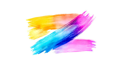 Colorful brushstrokes creating a vibrant z shape on white background