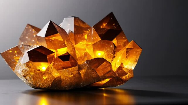 Citrine crystal cluster stone