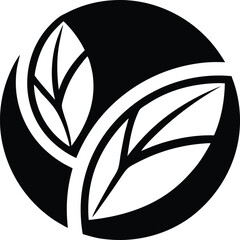 Minimalist Leaf Icon – Circular Design for Nature-Inspired Branding