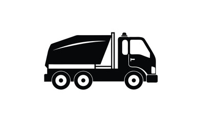 Sewage truck silhouette vector side view