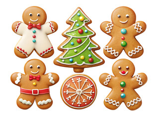 Naklejka premium gingerbread man and christmas cookies