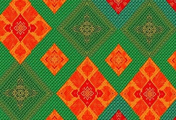 Geometric diamond pattern textile fabric background, art, design
