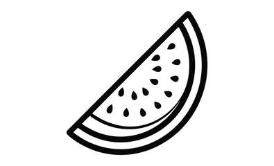 Watermelon slice silhouette vector icon illustration