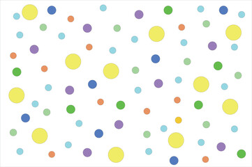 Bright and playful seamless vector pattern with colorful circles on white background. Perfect for children's products, textiles, wallpaper, gift wrap, web design and other creative projects.