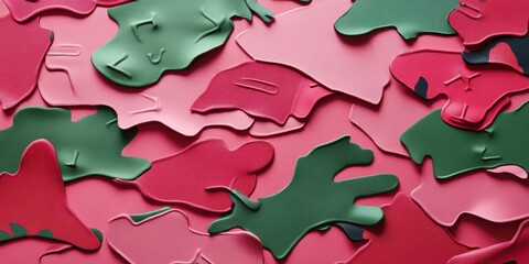 Fototapeta premium Abstract colorful shapes of varying shades appear on a surface