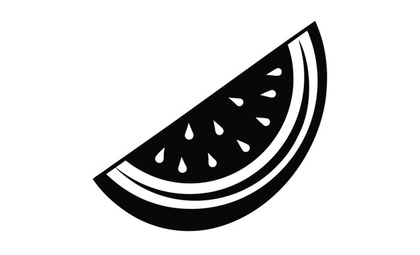 recommend clip art: Watermelon slice silhouette vector icon illustration