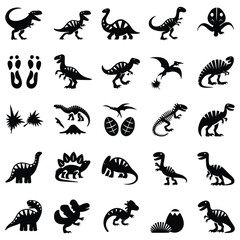 prehistoric animal silhouettes vector set or collection © Wwe Saqlain