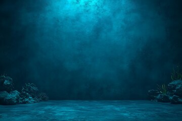 Obraz premium An underwater ocean scene featuring rocks and deep water