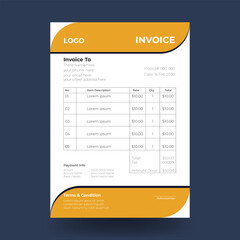 Invoice minimal design template. Bill form business invoice accounting design