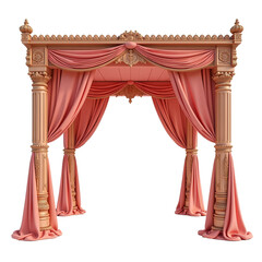 Indian-Style Wedding Mandap on Transparent Background