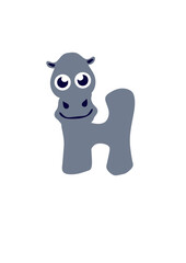 hippopotame lettre h animaux