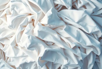 Pile of blank white hoodies, various folds and angles, texture, image