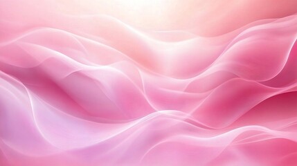 Fototapeta premium Abstract Pink Wave Background Soft Pastel Pink Swirls Elegant Feminine Design Flowing Fabric Texture
