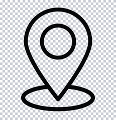 Location Pin Icon – GPS Map Marker Symbol, Navigation Pointer Icon, Find Location, Route Destination, Travel GPS Pin for Maps and Mobile Apps