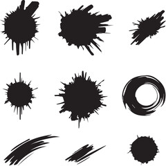 Black brush strock set 