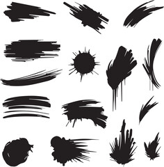 Black brush strock set 