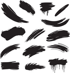 Black brush strock set 
