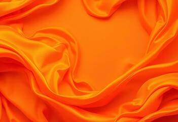 Obraz premium Swirling, vibrant orange silk cascades, creating soft folds and textures, movement, rich