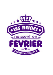 fevrier reines naissent logo fille anniversaire