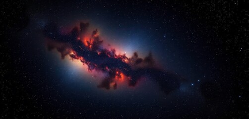 Obraz premium Vast, dark sky ablaze with nebula, galaxy dust, and countless stars, night, vastness