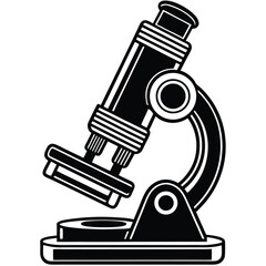 Minimal Line-Art Microscope Illustration – Blue Toned Scientific Icon for Education, Research, and Laboratory Use, Microscope Line Icon, Lab Equipment Vector, Science Tool Illustration
