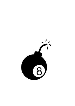 bombe boule billard noire 8 logo club