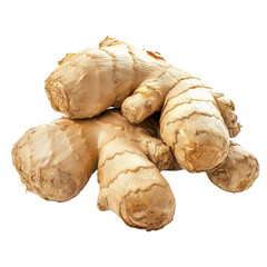 Cassumunar ginger isolated on white background showcasing its distinctive features and texture, Cassumunar gingerisolated on white background