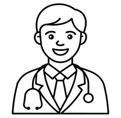 Minimal Line Art of Healthcare Professional – Modern Medical Icon Symbolizing Trust and Expertise, Doctor Line Icon, Medical Expert Symbol, Healthcare Professional Vector
