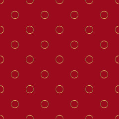 Seamless geometric pattern of golden circles.  Abstract vintage background. Modern elegant texture.