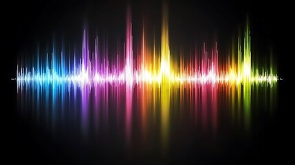 A Colorful Audio Waveform Displayed Against a Black Background