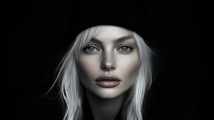 Elegant woman with a neutral expression