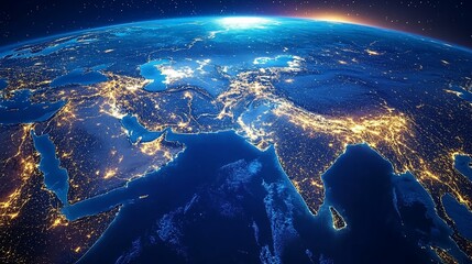Earth's Night Lights: Eurasia and the Indian Subcontinent