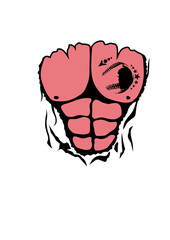 Obraz premium baseball corps muscle dechire bodybuilding tatouage torse