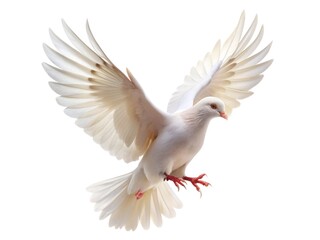Fototapeta premium White dove takes off on a transparent background Png 