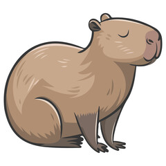 Smoky and Cute Capybara Illustration