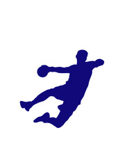 handball tir joueur silhouette sport logo